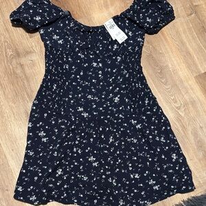 Hollister Navy Floral Casual Dress